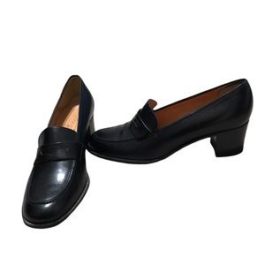 JM J.M. WESTON LOAFER BLACK LEATHER 40